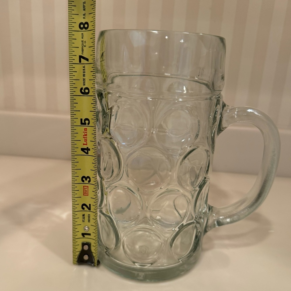 Hacker Pschorr Himmel der Bayern 1 Liter Large Dimpled Glass Beer Stein Munchen - Picture 11 of 15